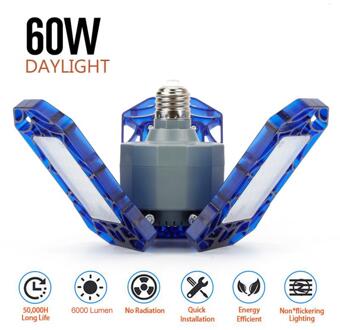 360 Graden 60W E26/E27 Led Garage Licht Vervormbare Garage Lamp Waterdicht IP65 Industriële Verlichting Voor Workshop Magazijnen thuis 1stk
