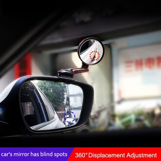 360 Graden Auto Dodehoekspiegel Auto Achteruitkijkspiegel Zone Spiegel Draaibaar 2 Side Groothoek Exterieur Achteruitkijkspiegel Veiligheid accessoire 2stk-wit