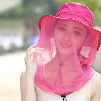 360 Graden Brede Rand Caps Jungle Anti-Mosquito Inklapbare Hoeden Gezicht Hals Cover Bescherming Voor Vrouwen Lxh