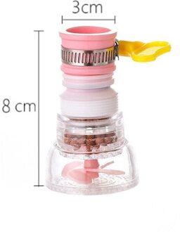360 Graden Draaibare Kraan Rekbaar Roze Blauw Splash-Proof Douche Huishouden Keuken Waterbesparende Filter Waskolf Pink1