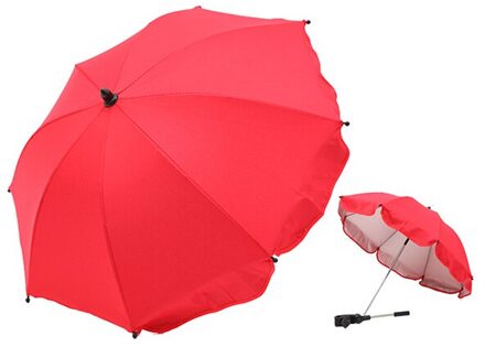 360 Graden Draaibare Wandelwagen Parasol Voor Kinderwagens En Buggy Paraplu Zon Bescherming Regen Bescherming Anti-Uv 50 + Functie rood