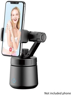 360 Graden Draaien Object Tracking Desktop Auto Gezicht Multifunctionele Vlog Schieten Smartphone Mount Houder Smart Selfie Stok zwart