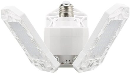 360 Graden E27 Led Garage Licht 6000K Vervormbare Plafondlamp Indoor Hoge Baai Licht Garage Lamp Voor Garage Werkplaats magazijnen wit / 2stk