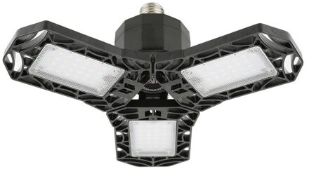 360 Graden E27 Led Garage Licht 6000K Vervormbare Plafondlamp Indoor Hoge Baai Licht Garage Lamp Voor Garage Werkplaats magazijnen zwart / 1stk