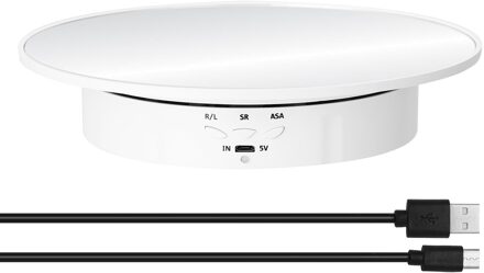 360 Graden Elektrische Draaitafel Display Stand Voor Video Fotografie Props Speed Verstelbare Display Draaitafel wit met mirror