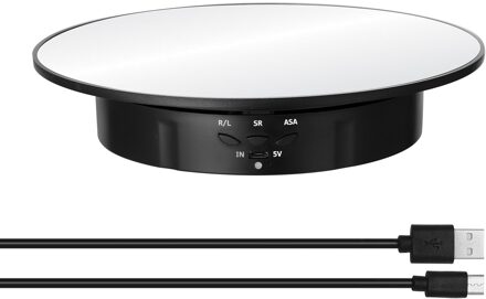 360 Graden Elektrische Draaitafel Display Stand Voor Video Fotografie Props Speed Verstelbare Display Draaitafel zwart met mirror