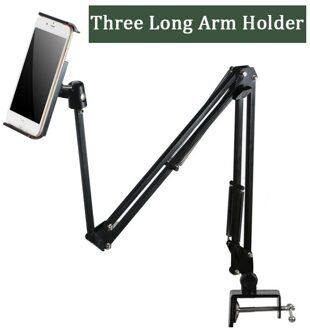 360 Graden Lange Arm Tablet Holder Stand Voor 3.5 Tot 10.6Inch Tablet Smartphone Bed Desktop Lui Bracket Holder Ondersteuning voor Ipad Three Arm houder