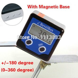 360 Graden Mini Digitale Bevel Box Gauge Inclinometer Meter Gradenboog Finder Hoekmeter Met Magneten Base