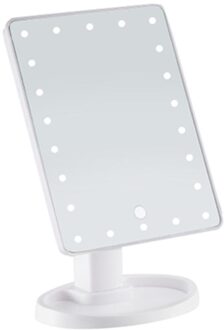 360 Graden Rotatie Make-Up Spiegel 16/22 Led Verstelbare Touch Screen Cosmetische Schoonheid Desktop Vanity Table Stand Spiegels roze 16 LED Mirror