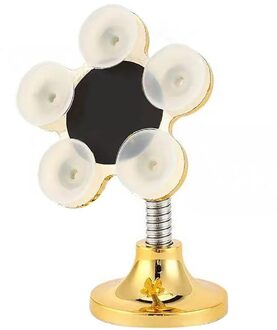 360 Graden Roterende Bloemvorm Auto Thuis Zuig Mobiele Telefoon Houder Beugel Voor Iphone Samsung Xiaomi 2 gouden