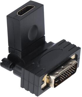 360 Graden Roterende Hdmi Naar Dvi 24 + 1 Adapter Vrouw Naar Man Hdtv Converter Adapter Voor Pc PS3 Projector tv Box