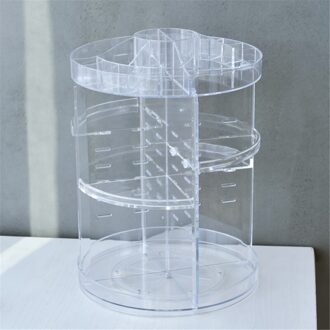 360 Graden Roterende Make-Up Organizer, Grote Capaciteit Cosmetische Opbergdoos, Past Make-Up Kwasten, Eyeliner, lipsticks Nagellak