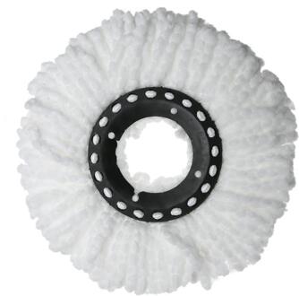 360 Graden Roterende Spinning Magic Mop Microfiber Hoofden Mop Floor Mopheads Vervanging Fiber Mop Heads wit