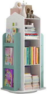360° Rotating Children's Bookshelf Cartoon Books Rack Floor Simple Child Book Shelf For Home Bookcases Furniture