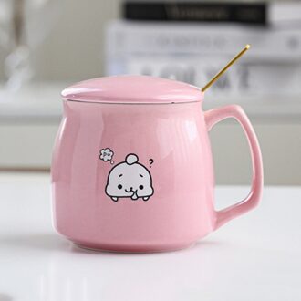 360Ml Leuke Kat Koffie Mok Met Deksel En Lepel Creatieve Persoonlijkheid Animal Patroon Melk Thee Sap Keramische Cup Voor Vrienden 4
