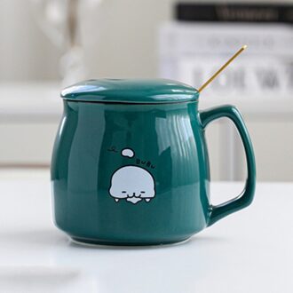 360Ml Leuke Kat Koffie Mok Met Deksel En Lepel Creatieve Persoonlijkheid Animal Patroon Melk Thee Sap Keramische Cup Voor Vrienden 8