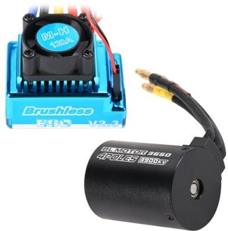 3650 3900KV Waterproof Brushless Motor with 120A Brushless ESC with 5.8V/3A BEC Set for 1/10 RC Car