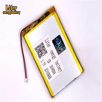 366094 2500mah 3.7V 1.0MM 2pin connector Li-Ion Polymeer Batterij Oplaadbare Voor e-boeken GPS PDA Tablet PC Batterij