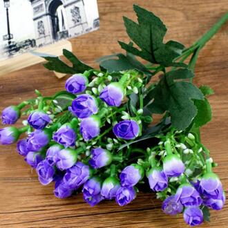 36Heads/1Bunch Kunstmatige Decoratieve Party Zijden Nep Bloemen Pioenen Voor Home Hotel Decor Diy Bruiloft Decoratie Bouque paars