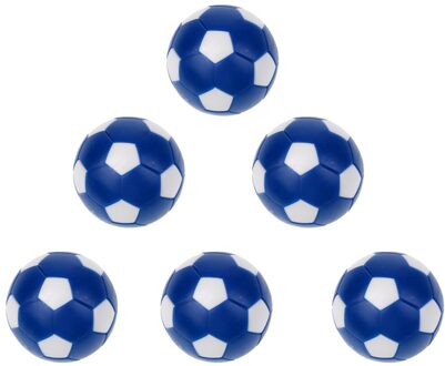 36Mm Voetbal Foosballs - Set Van 6-Blauw & Wit Gegraveerd Tafel Voetbal Ballen