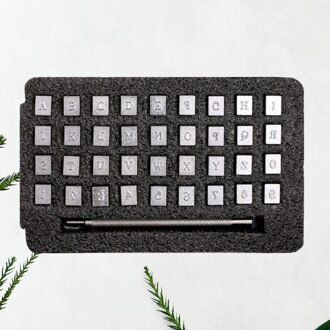 36Pcs 4Mm Letters Aantal Stalen Afdichting Alfanumerieke Aantal Lederen Stamper Brief Aantal Punch Lederen Carving Brief Punch Carbon afbeelding 1