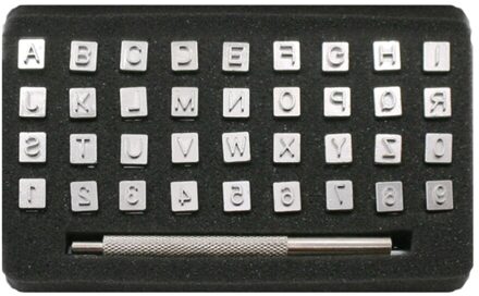 36Pcs 4Mm Letters Aantal Stalen Afdichting Alfanumerieke Aantal Lederen Stamper Brief Aantal Punch Lederen Carving Brief Punch Carbon afbeelding 2
