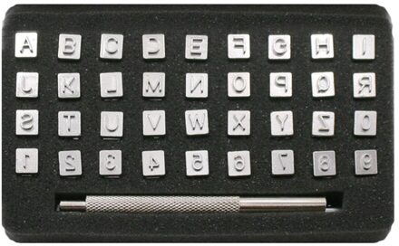 36Pcs 4Mm Letters Aantal Stalen Afdichting Alfanumerieke Aantal Lederen Stamper Brief Aantal Punch Lederen Carving Brief Punch Carbon afbeelding 2