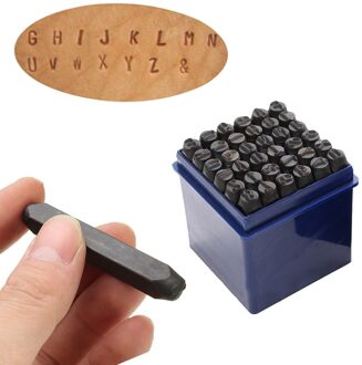 36pcs 6mm Brief Aantal Postzegels Punch Set Carbon Staal Hout Lederen Craft Stempel Gereedschap Kit A-Z, &, 0-8 V Hout Lederen Punch Tool