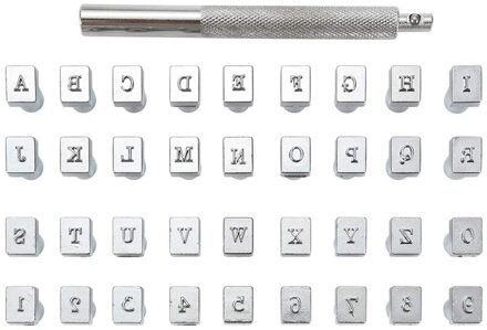 36Pcs Leathercraft Metalen Letter En Nummer Postzegels Punch Set Tool, 26 Alfabet Bedrukt Leer Ponsen Gereedschap (3.5Mm)