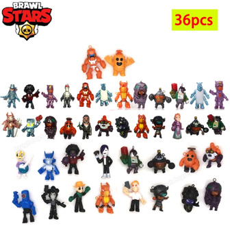 36pcs/lot Brawl Stars Game Hero Anime Action Figure Model Spike Shelly Leon PRIMO MORTIS Doll Cute Toy Gift for Boy Girl Kids