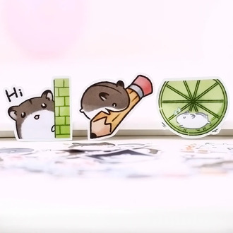 36pcs/pack Creative amiable kawaii cute self-made hamster scrapbooking stickers /decorative sticker /DIY craft photo albums