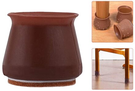 36Pcs Siliconen Stoel Been Protectors Caps Meubels Voeten Cover Sokken Met Vilt Pads Voor Hardhouten Vloer Bescherming Veilig Pad