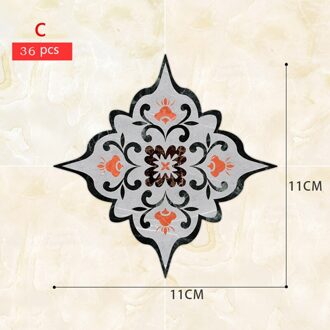 36Pcs Tegel Diagonaal Sticker Woonkamer Tegel Decals Badkamer Waterdichte Vloer Sticker