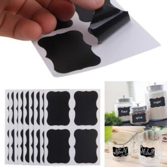36Pcs Uitwisbare Schoolbord Sticker Craft Keuken Jam Potten Fles Organisator Label Waterdichte Krijt Board Keuken Sticker