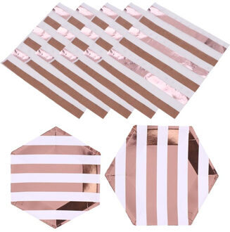 36PCS Wegwerp Servies Set Zeshoekige Gestreepte Servetten Papier Gerechten Borden Voor Birthday Party Servies Set