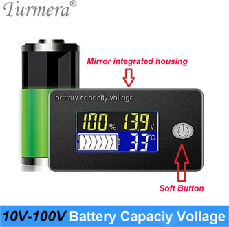 36V 12V 24V 48V 60V 72V 100V Li-ion Lifepo4 Lead acid Battery Capacity Indicator Display LCD Voltmeter Temperature Meter Tester