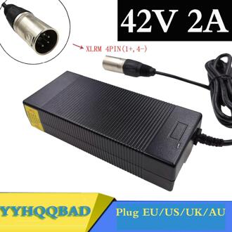 36V Lader 42V 2A Elektrische Fiets Lithium Batterij Oplader Voor 36V Lithium Batterij Met 4-pin Xlr Socket/Connector UK