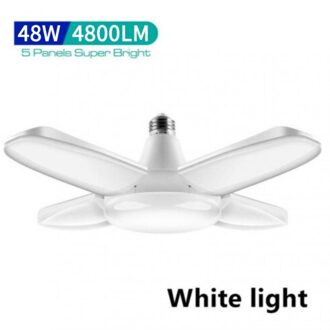 36W Vervormbare Industriële Verlichting E27 Led Fan Garage Licht Super Heldere Led High Bay Industriële Lamp Voor Workshop Vouwen lamp 48W 52LED e27 wit