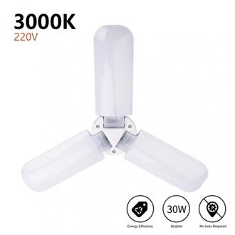 36W Vervormbare Industriële Verlichting E27 Led Fan Garage Licht Super Heldere Led High Bay Industriële Lamp Voor Workshop Vouwen lamp E26 30W warm