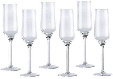 36x Champagneglas/glazen 22 centiliter - Champagneglazen Transparant