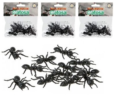 36x Horror decoratie mieren van plastic 5 cm - Halloween tafel strooi mieren 36 stuks