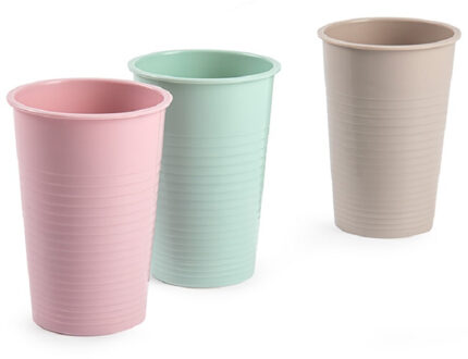 36x Kunststof drinkglazen gekleurd 200 ml