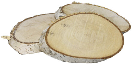 36x stuks houten decoratie boomschijven/boomschijfjes 19-23 cm