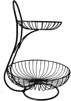 36X25X25Cm Ijzer Trays Nordic Stijl Twee-Layer Opbergrek Voor Woonkamer Huishoudelijke Snoep snacks Fruitmand zwart