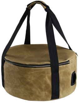 36X36X18Cm Outdoor Pot Opbergtas Portable Waterdichte Canvas Wearable Rits Handvat Met Gaten Camping Picknick nederlandse Pot Zak bruin