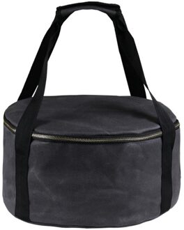 36X36X18Cm Outdoor Pot Opbergtas Portable Waterdichte Canvas Wearable Rits Handvat Met Gaten Camping Picknick nederlandse Pot Zak zwart