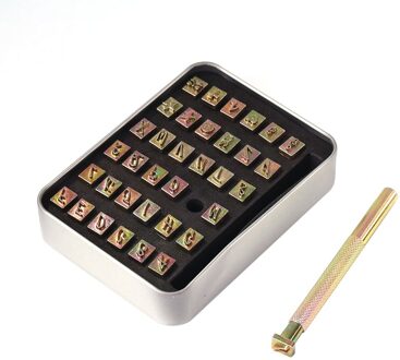 37 Stks/doos Lederen Afdrukken Tool Legering Zadel Maken Carving Handgemaakte Leatherwear Craft Diy Punch Postzegels Metalen Lederen Tool