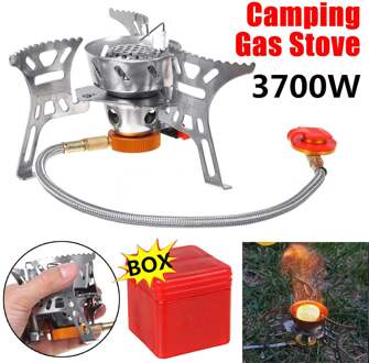 3700W Opvouwbare Camping Gasfornuis Backpacken Kachel Met Storage Case Windscherm & Energiebesparing Picknick Koken Branders