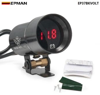 37mm-Compact Micro Digital Smoked Lens Volt Batterij Gauge Zwart Voor Honda Civic Jdm 2004-2005 EP37BKVOLT