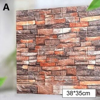38*35Cm Zelfklevend Behang Foam Baksteen Waterdicht Baksteen 3D Thuis Wanddecoratie Anti-Collision Baksteen patroon Muurstickers